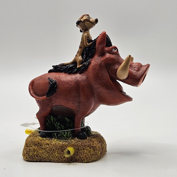 Disney The Lion King Pumbaa and Timon Aquarium Ornament Decoration Bubbles Funny - Picture 4 of 9